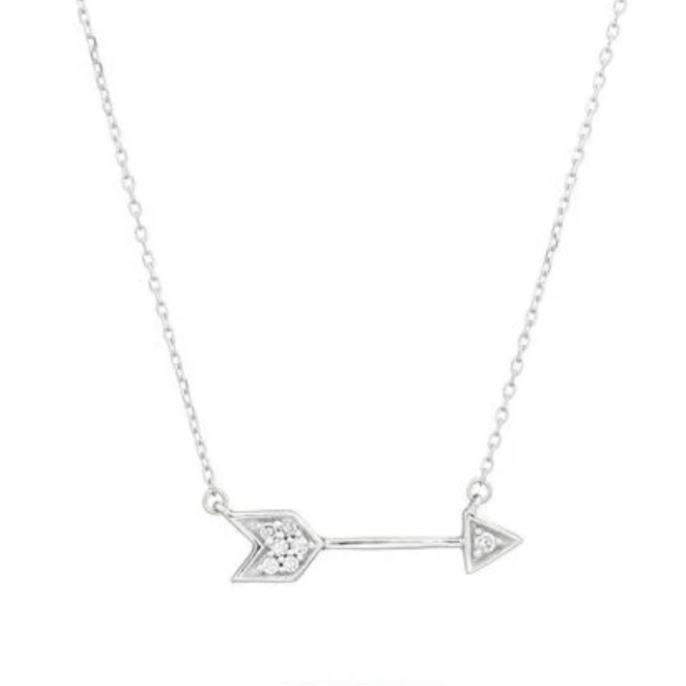 Adina Reyter Diamond Pave’ Tiny Arrow Necklace